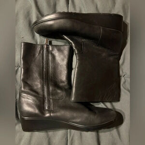Cole Haan Ontario waterproof wedge black boots size 6.5B